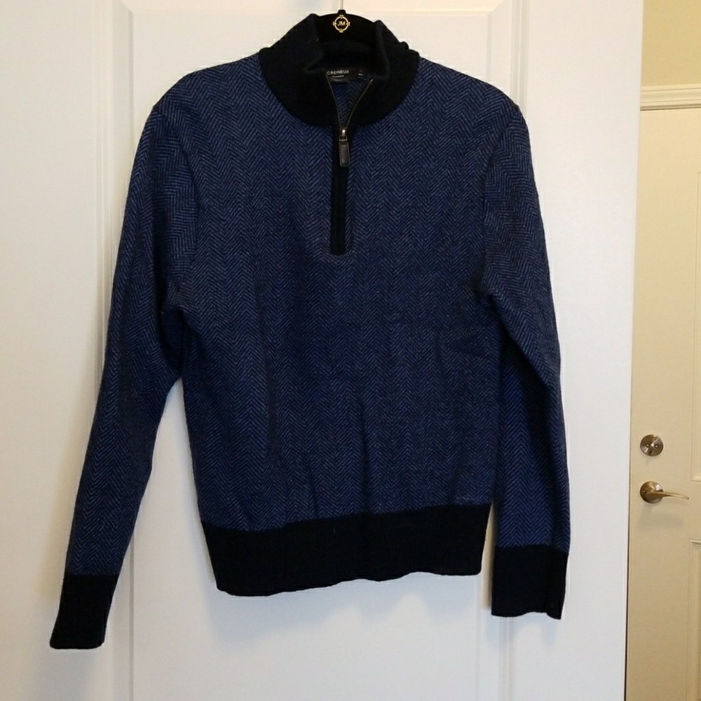 Cremieux blue and black pull over sweater.